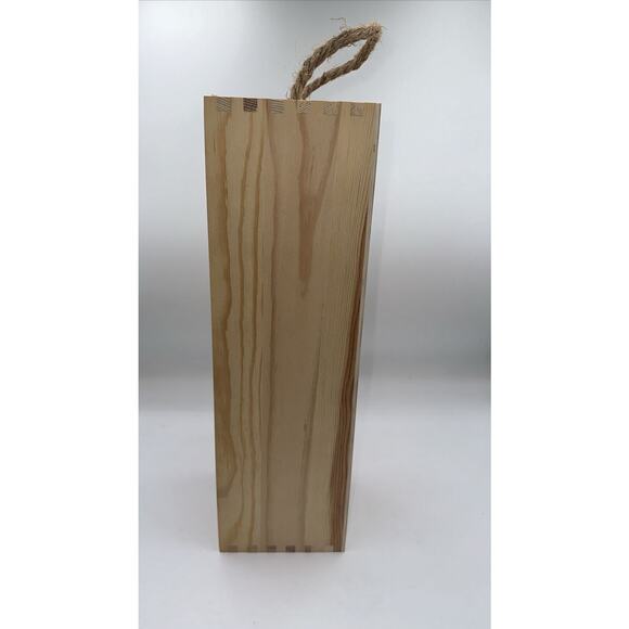 Natural Wooden Wine (White) Crate with Handle with Sliding Cover, 31-09 - Picture 6 of 12